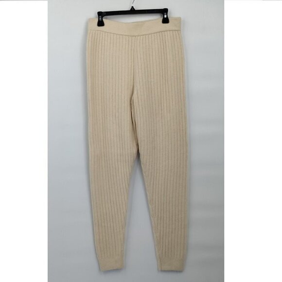 Weekend Stories Revolve Ribbed High-Rise Cozy Knitted Tapered Pants Medium Women - Picture 3 of 13